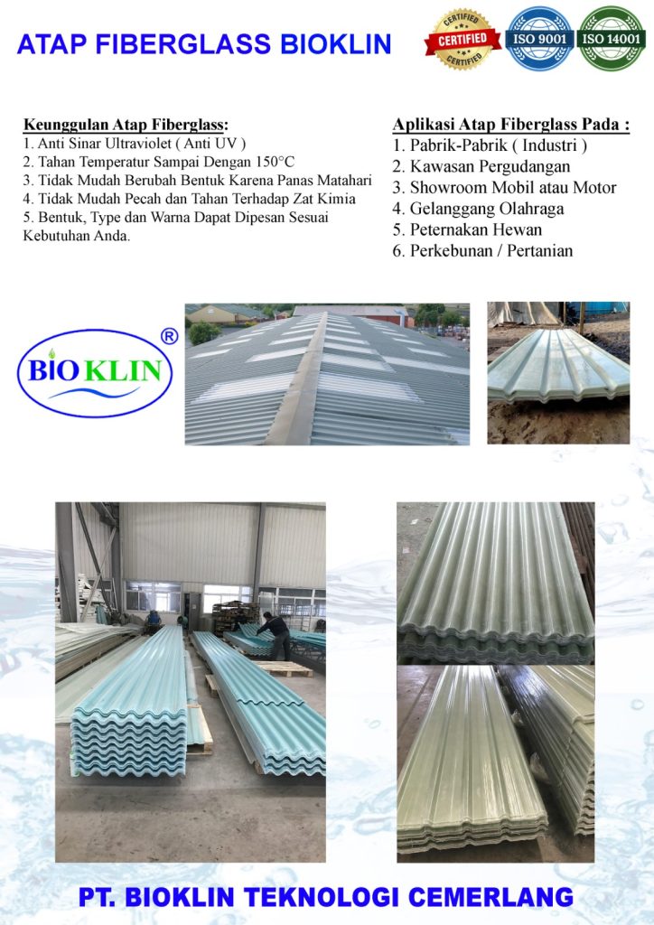 Atap Fiberglass, Atap Fiber, Atap Transparan, Atap Penerangan, Atap Skylight, Atap FRP, Atap Shading, Atap Skylight