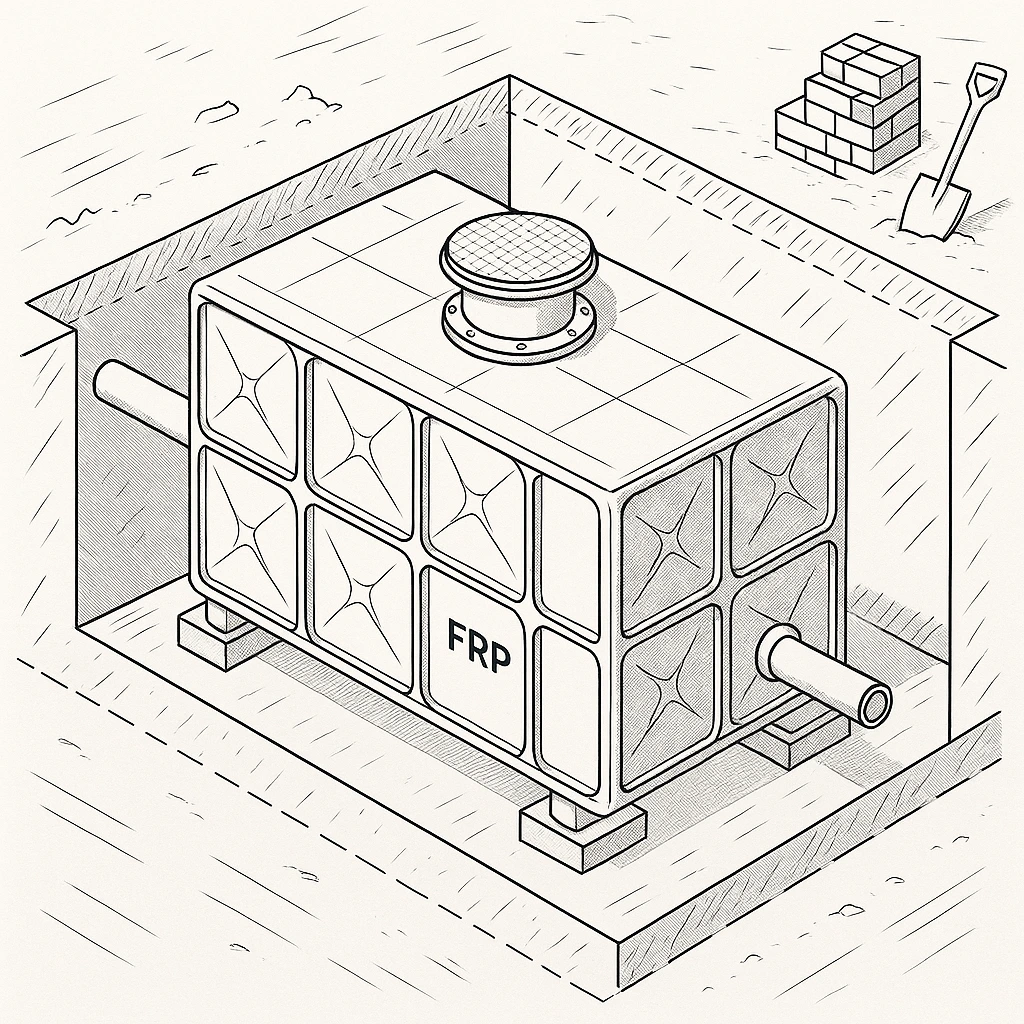 ground water tank FRP berkualitas dari PT Bioklin Teknologi Cemerlang