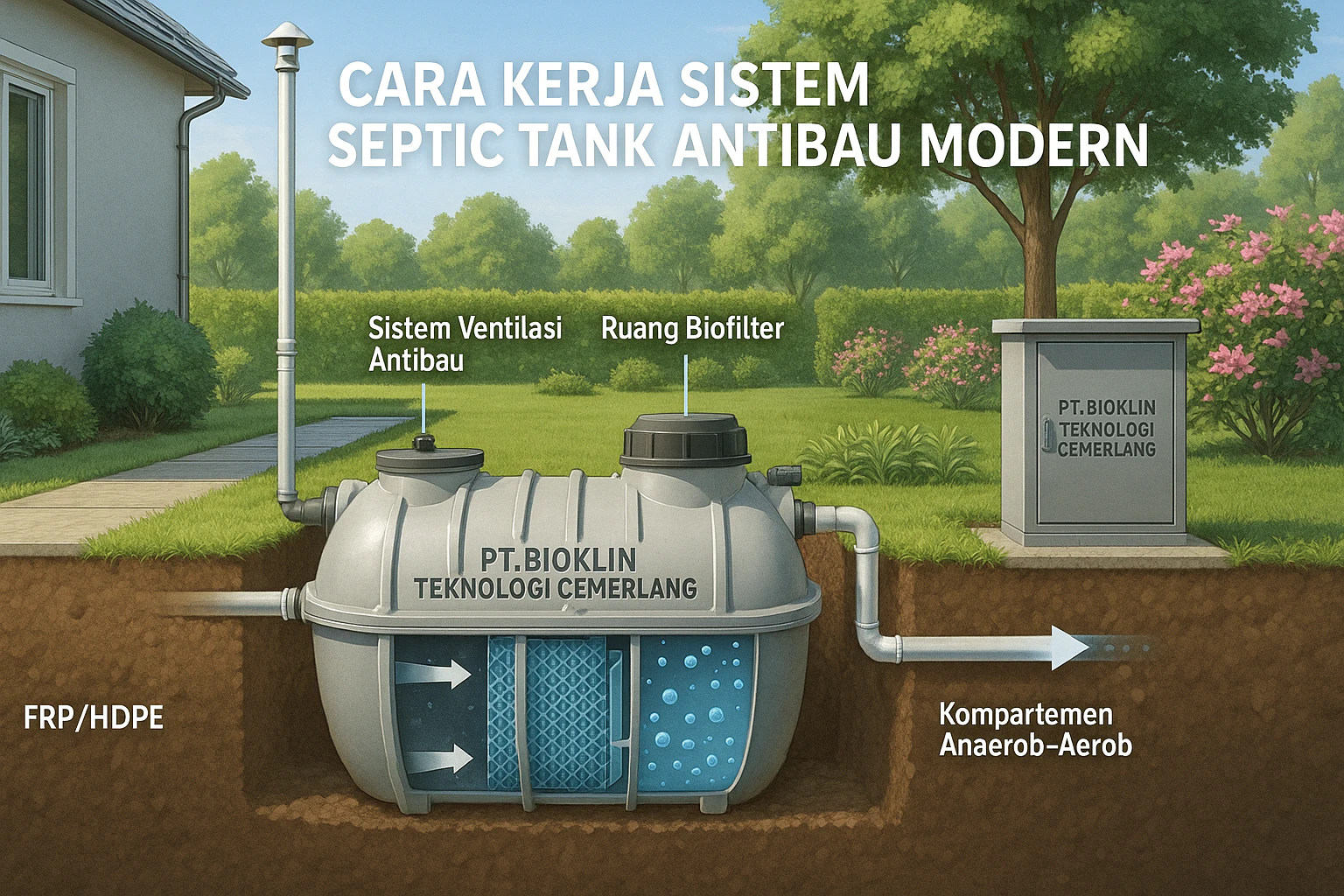 Sistem septic tank antibau modern produksi PT Bioklin Teknologi Cemerlang