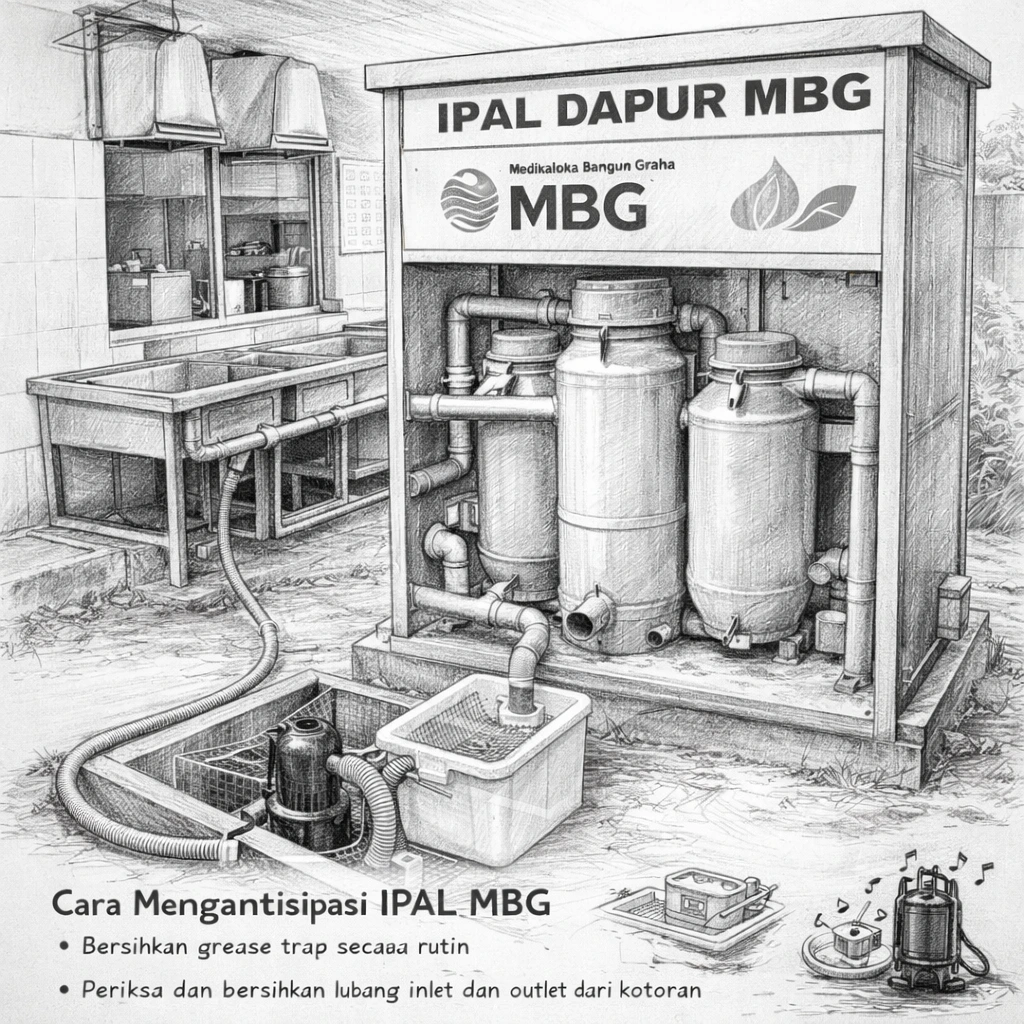 IPAL dapur MBG dengan grease trap FRP industri