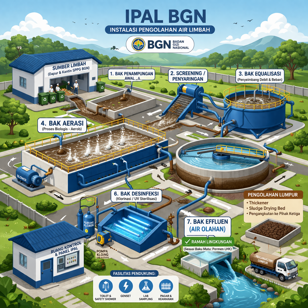 IPAL BGN sistem pengolahan limbah fasilitas besar