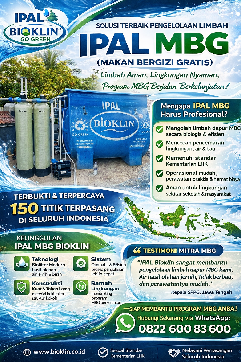 sistem jual IPAL MBG untuk dapur industri skala besar
