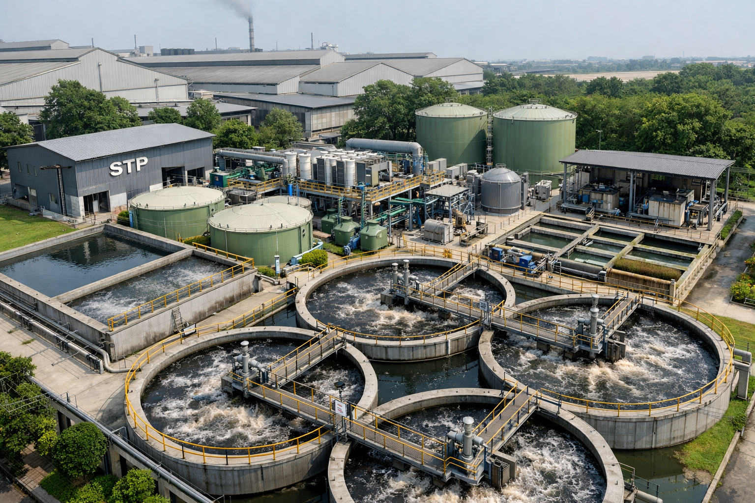 Sistem STP pabrik instalasi pengolahan limbah domestik industri