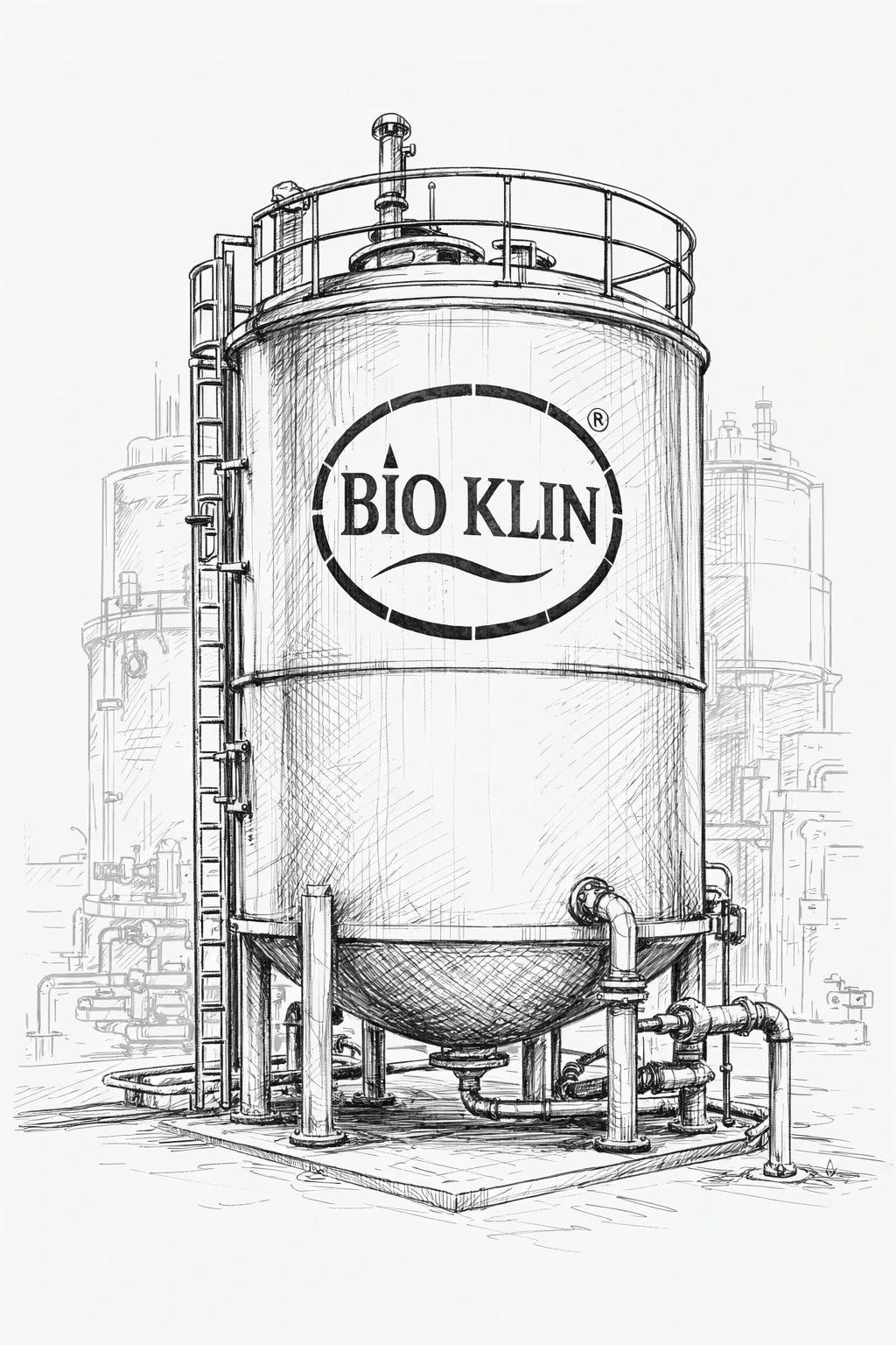 tangki kimia fiberglass industri dari PT Bioklin Teknologi Cemerlang