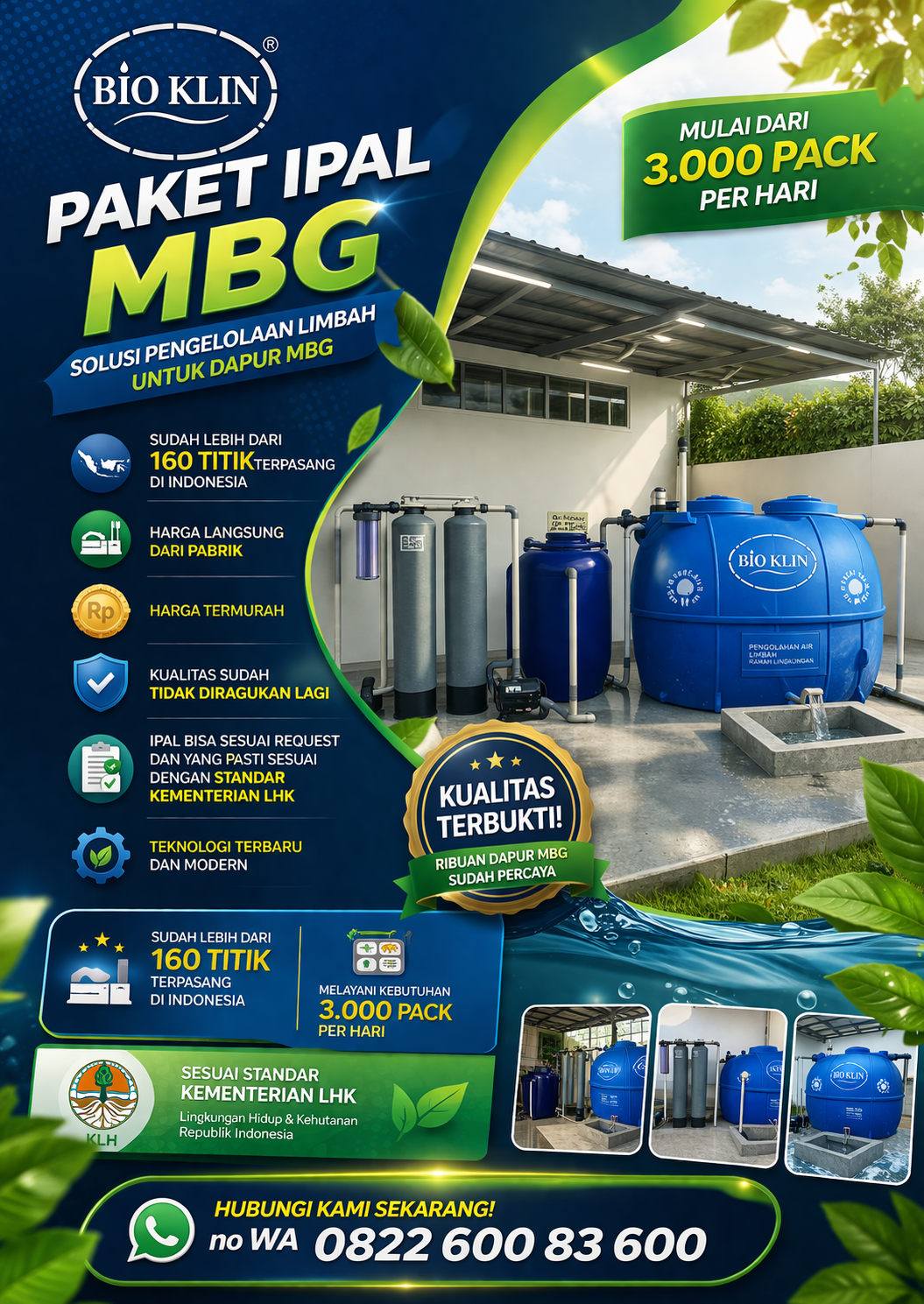 paket IPAL MBG kapasitas 3000 porsi