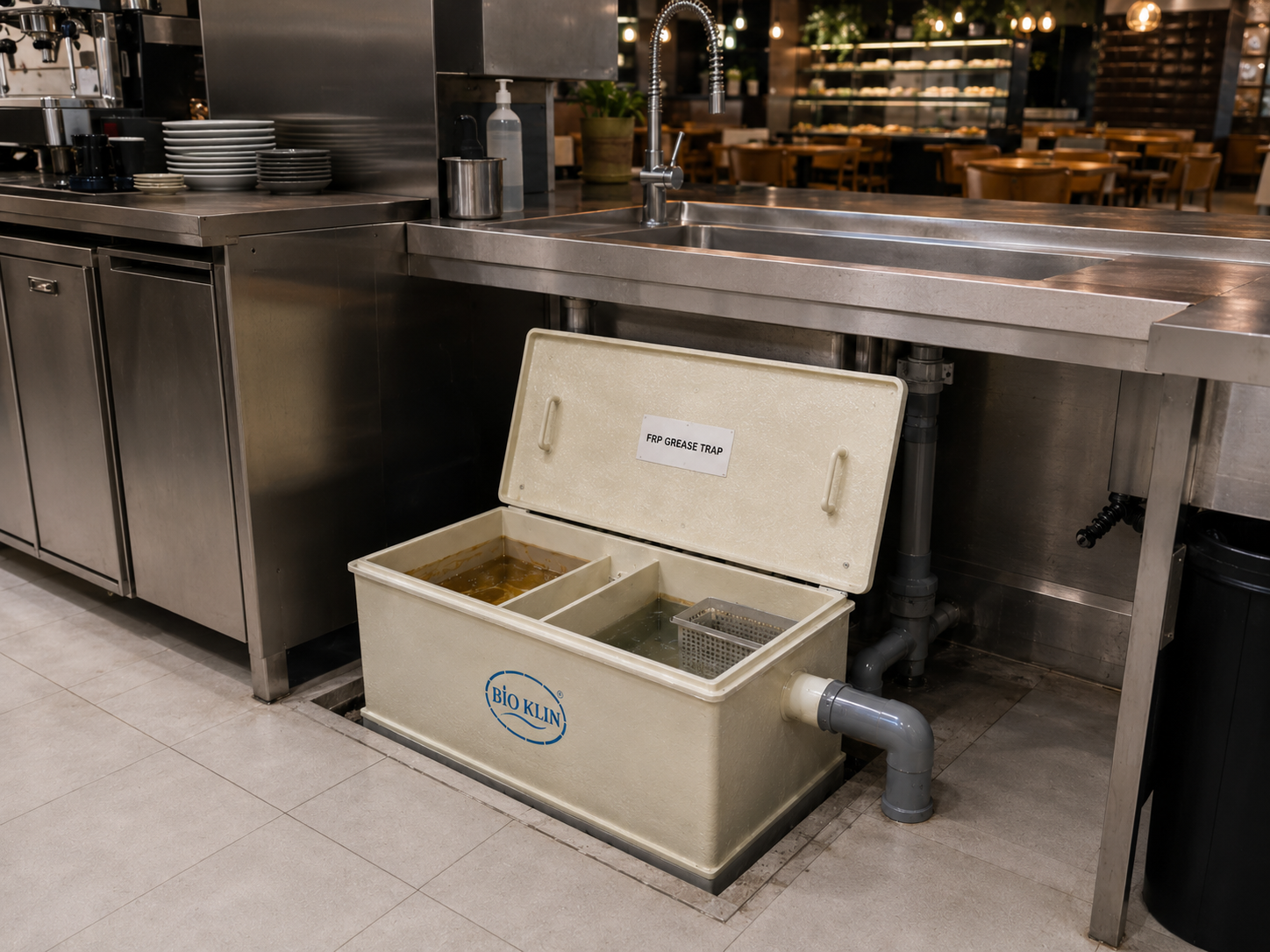 Grease trap dapur Bioklin untuk restoran cafe hotel dan dapur komersial