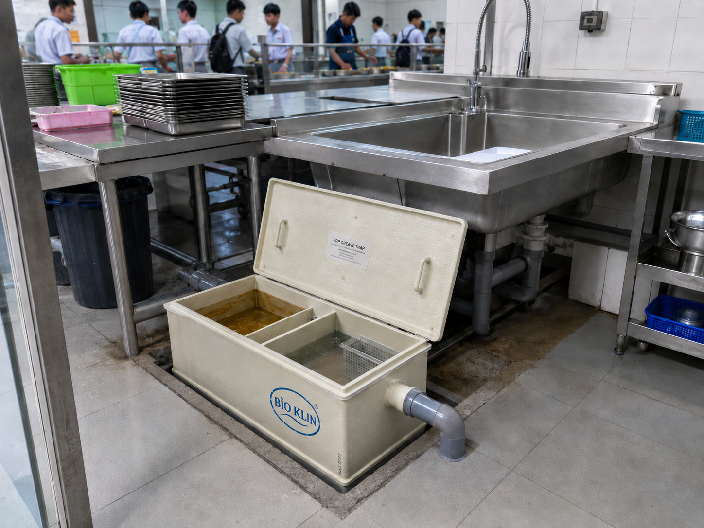 Grease trap kantin Bioklin untuk dapur sekolah, kampus, pabrik, dan gedung