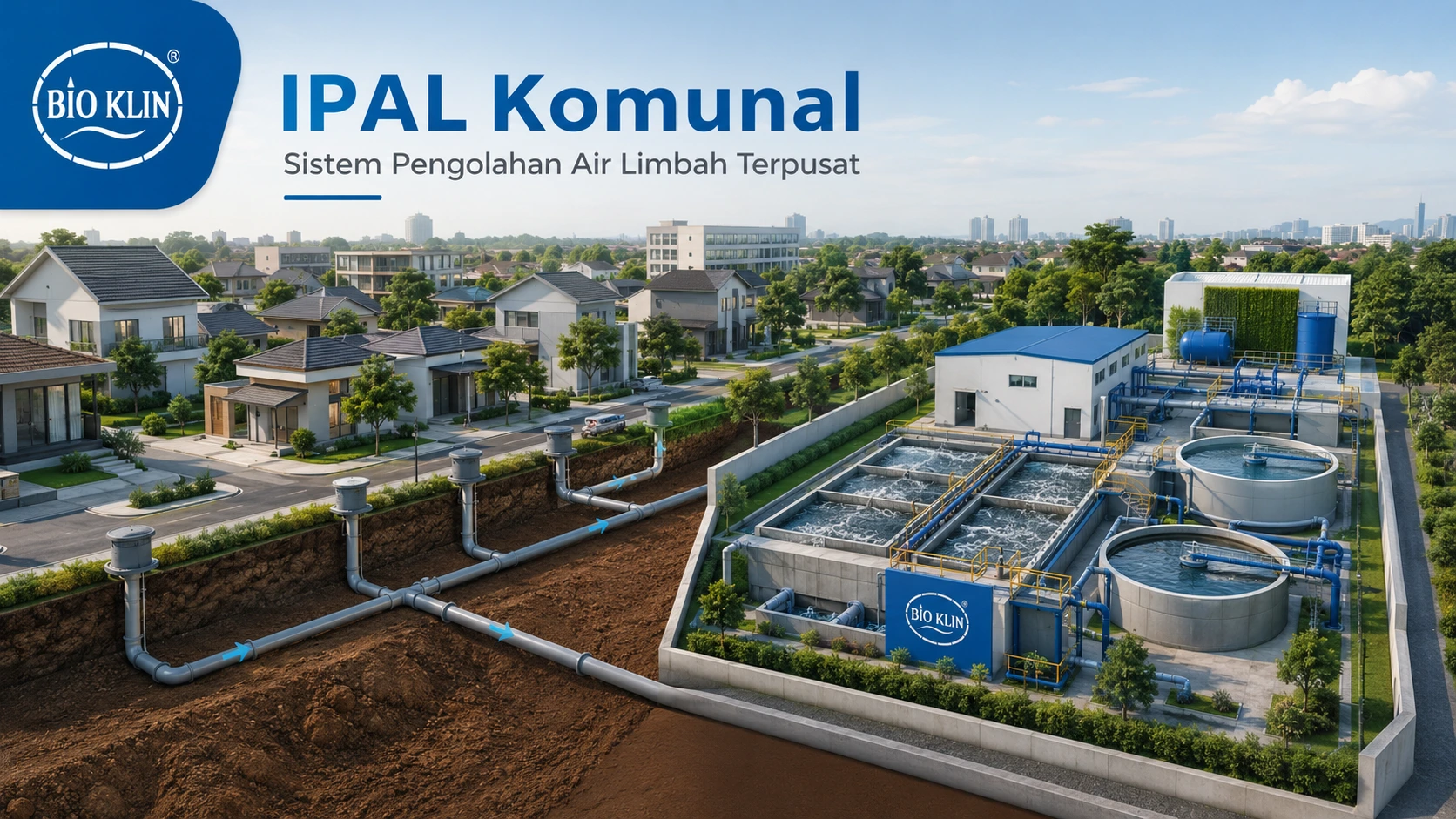 IPAL komunal untuk pengolahan air limbah perumahan secara terpusat